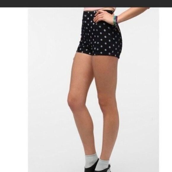 Kimchi Blue high waisted shorts blue polka dots size 4 BoxK - Picture 2 of 7